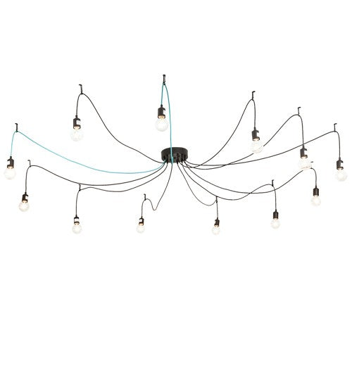 2nd Ave Lighting Castiliolite 120" Wide 12 Light Pendant in Solar Black Finish