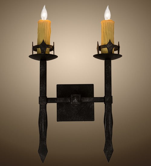 2nd Ave Lighting Castilla 14.5" Wide 2 LT Wall Sconce in Smoke Finish