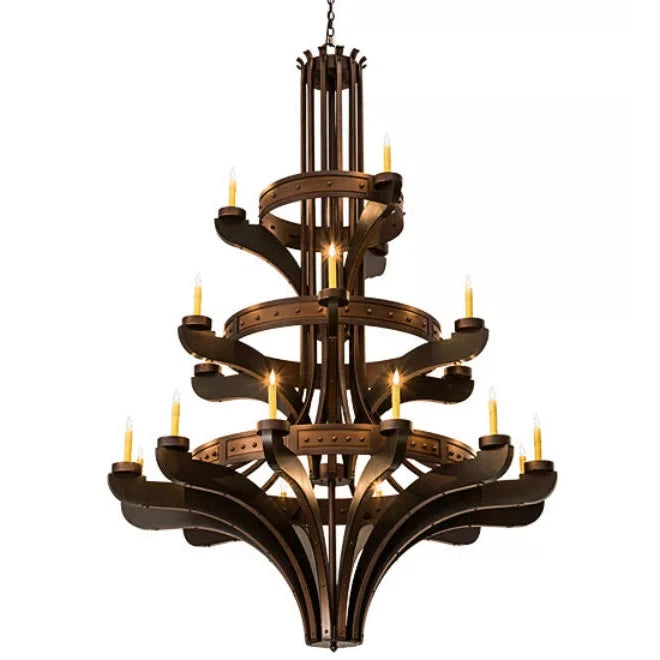 2nd Ave Lighting Castilla 62" 21-Light 3 -Tier Mahogany Bronze Chandelier