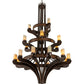 2nd Ave Lighting Castilla Jadestone 62" Wide Three Tier 21 Light Chandelier in Mahogany Bronze