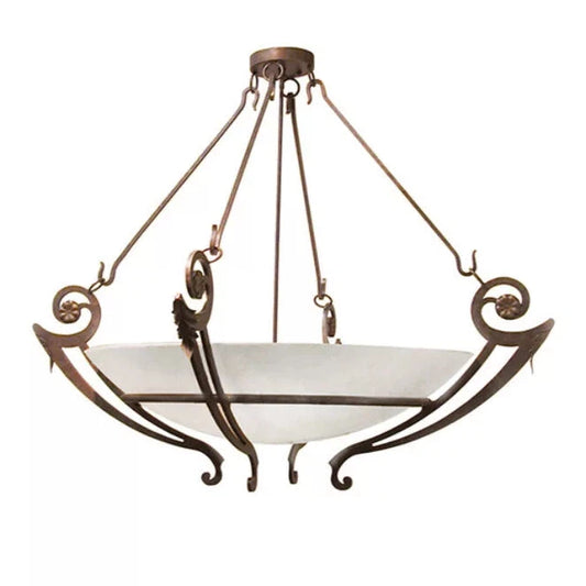 2nd Ave Lighting Ceres 50" Whitestone Idalight Lens Gilded Tobacco Semi-Flushmount Lighting