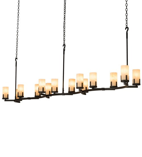 2nd Ave Lighting Cero 118" Long 14 Light Oblong Chandelier in Charred Iron Finish