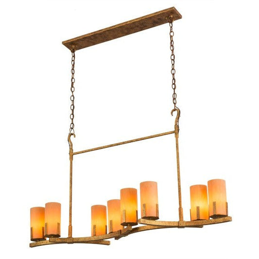 2nd Ave Lighting Cero 52" Long 8 Light Oblong Chandelier in Autumn Leaf Finish