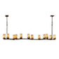 2nd Ave Lighting Cero 96" Long 12 Light Oblong Chandelier in Rustic Iron Finish