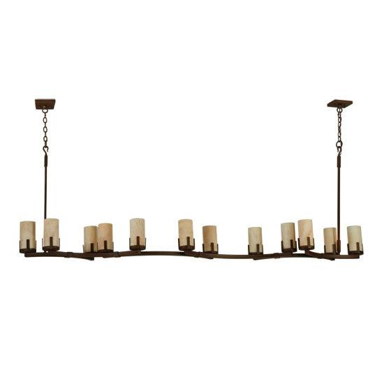 2nd Ave Lighting Cero 96" Long 12 Light Oblong Chandelier in Rustic Iron Finish