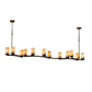 2nd Ave Lighting Cero 96" Long 12 Light Oblong Chandelier in Rustic Iron Finish