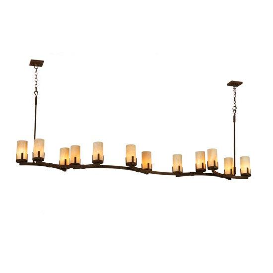 2nd Ave Lighting Cero 96" Long 12 Light Oblong Chandelier in Rustic Iron Finish