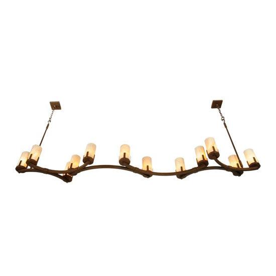 2nd Ave Lighting Cero 96" Long 12 Light Oblong Chandelier in Rustic Iron Finish