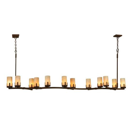 2nd Ave Lighting Cero 96" Long 12 Light Oblong Chandelier in Rustic Iron Finish