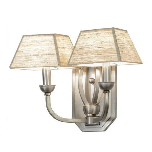 2nd Ave Lighting Cesta 14" Wide 2 LT Wall Sconce in Brushed Nickel Finish