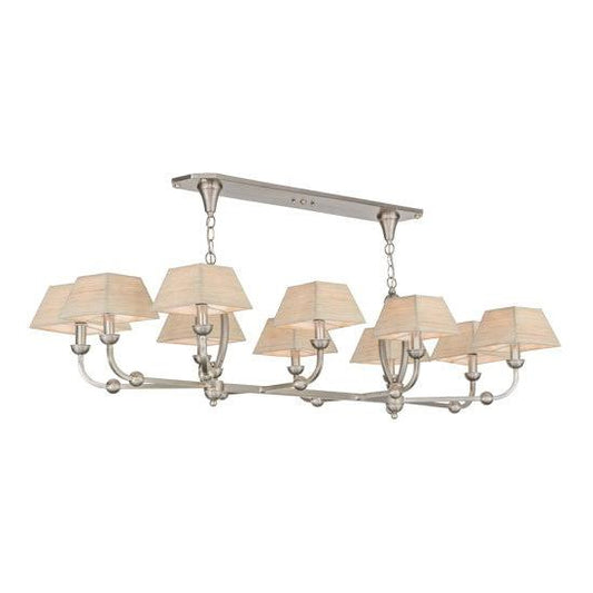 2nd Ave Lighting Cesta 58" Long 10 LT Oblong Chandelier in Brushed Nickel