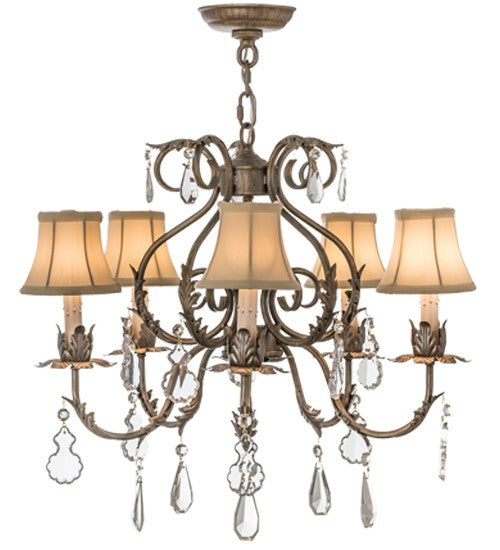 2nd Ave Lighting Chantilly 24" Wide 5 LT Chandelier in Antique Silver Finish