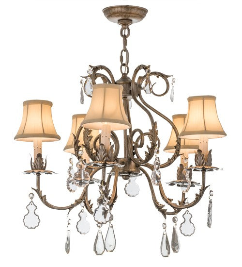 2nd Ave Lighting Chantilly 24" Wide 5 LT Chandelier in Antique Silver Finish