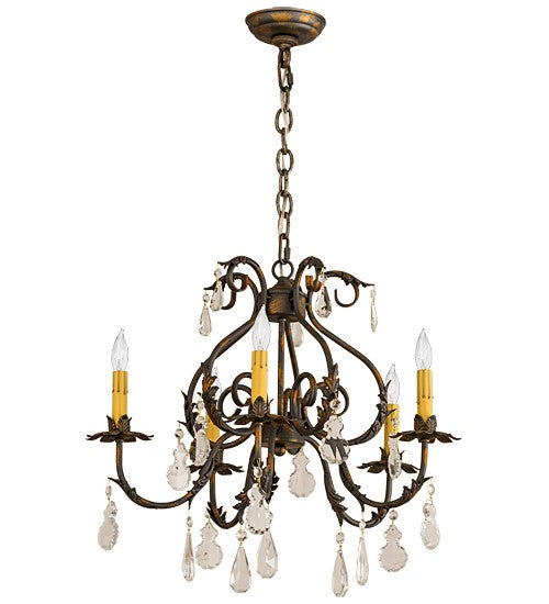 2nd Ave Lighting Chantilly 24" Wide 5 LT Chandelier in French Bronze Finish