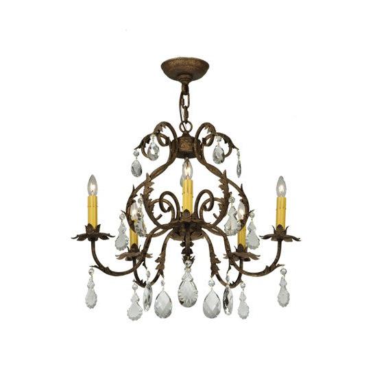 2nd Ave Lighting Chantilly 24" Wide 5 LT Chandelier in Pompeii Gold