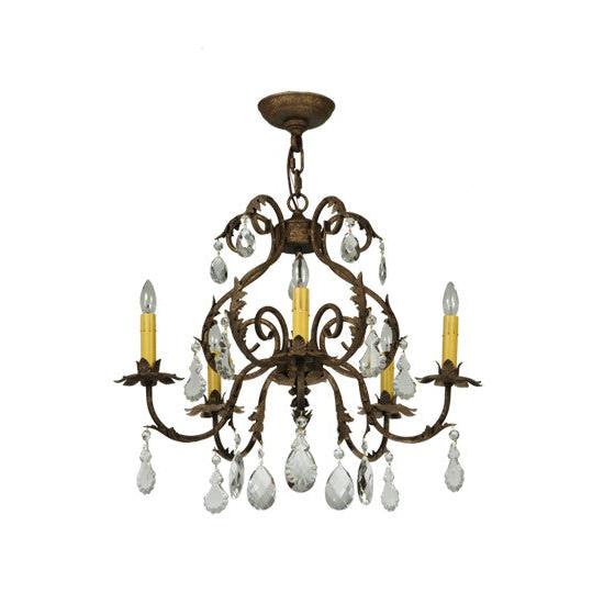 2nd Ave Lighting Chantilly 24" Wide 5 LT Chandelier in Pompeii Gold