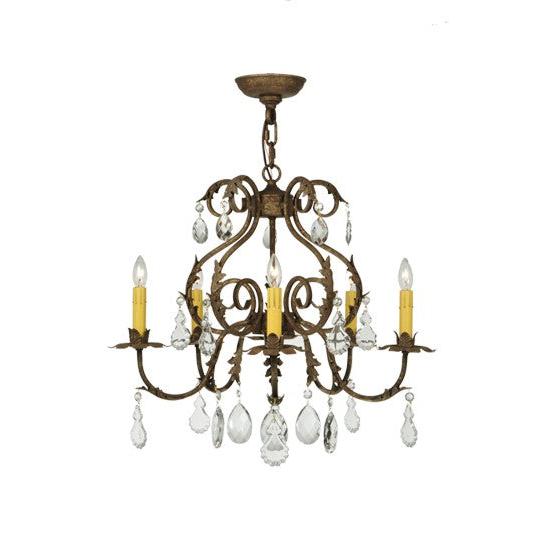 2nd Ave Lighting Chantilly 24" Wide 5 LT Chandelier in Pompeii Gold