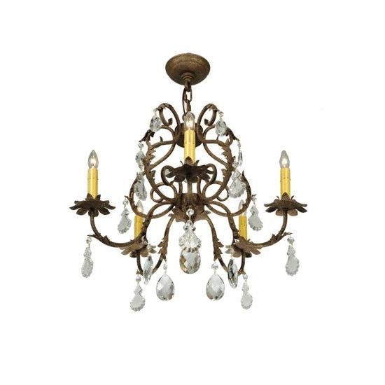 2nd Ave Lighting Chantilly 24" Wide 5 LT Chandelier in Pompeii Gold