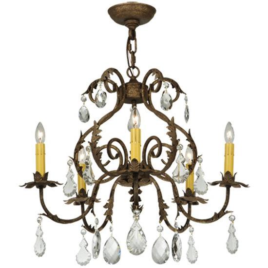 2nd Ave Lighting Chantilly 24" Wide 5 LT Chandelier in Pompeii Gold