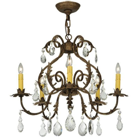 2nd Ave Lighting Chantilly 24" Wide 5 LT Chandelier in Pompeii Gold
