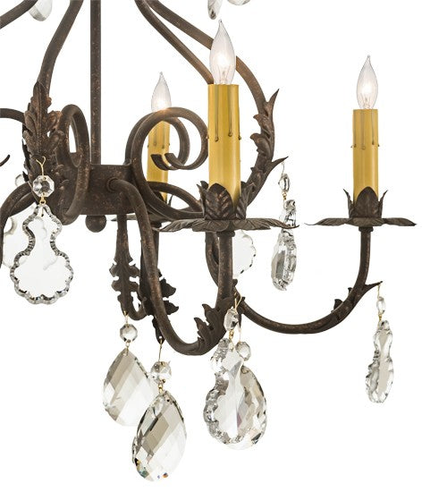 2nd Ave Lighting Chantilly 24" Wide 5 Light Chandelier in Gilded Tobacco Finish