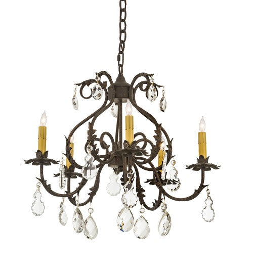 2nd Ave Lighting Chantilly 24" Wide 5 Light Chandelier in Gilded Tobacco Finish