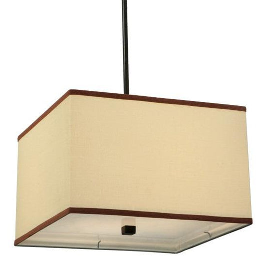 2nd Ave Lighting Charisma 16" Square Fabric Pendant in Timeless Bronze Finish