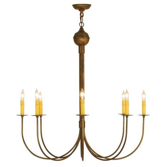 2nd Ave Lighting Cheal 36" Wide 8 Lt Chandelier in Antique Brass Matte Finish