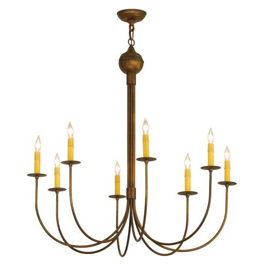 2nd Ave Lighting Cheal 36" Wide 8 Lt Chandelier in Antique Brass Matte Finish