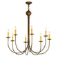 2nd Ave Lighting Cheal 36" Wide 8 Lt Chandelier in Antique Brass Matte Finish