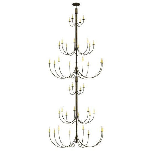 2nd Ave Lighting Cheal 78" Wide 40 Light Double Chandelier in Timeless Bronze