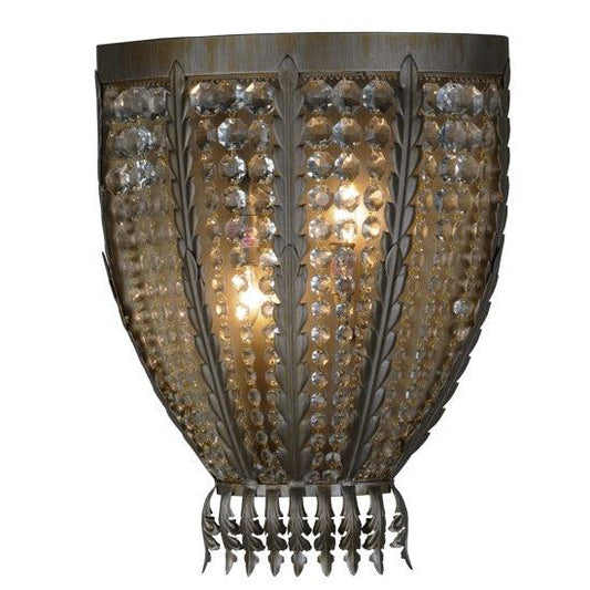 2nd Ave Lighting Chrisanne 17" Crystal Wall Sconce With Antique Silver Finish
