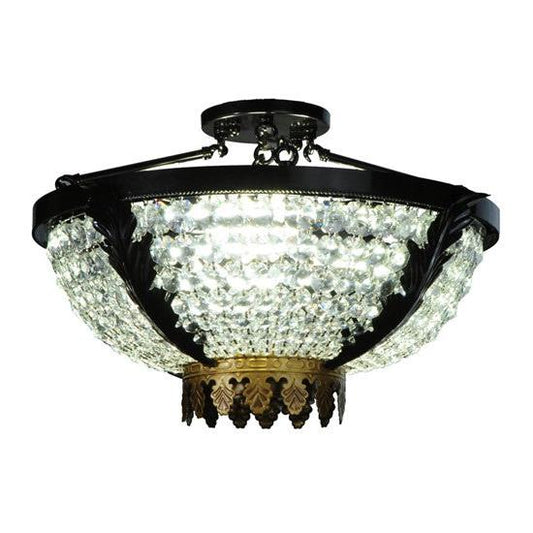 2nd Ave Lighting Chrisanne 20" Wide Crystal Flushmount in Mirror Black Finish