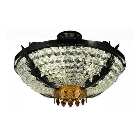 2nd Ave Lighting Chrisanne 24" Wide Crystal Flushmount in Glossy Black Finish