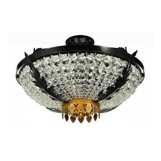 2nd Ave Lighting Chrisanne 24" Wide Crystal Flushmount in Glossy Black Finish