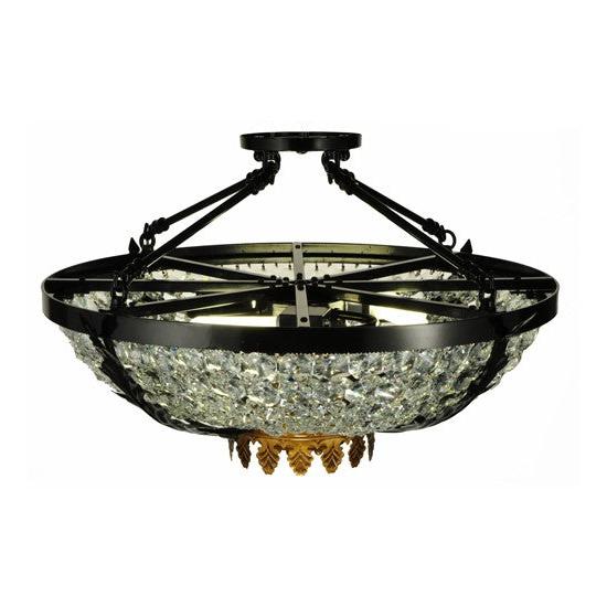2nd Ave Lighting Chrisanne 24" Wide Crystal Flushmount in Glossy Black Finish