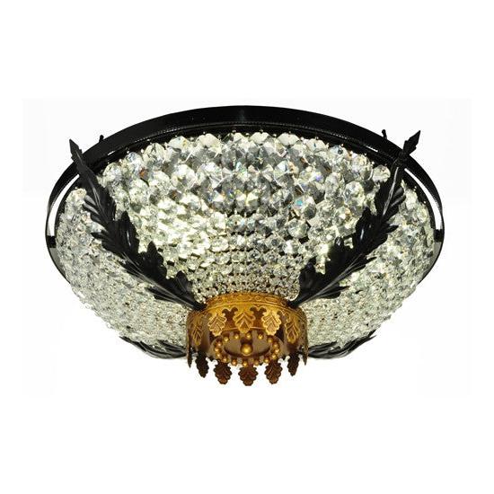 2nd Ave Lighting Chrisanne 24" Wide Crystal Flushmount in Glossy Black Finish