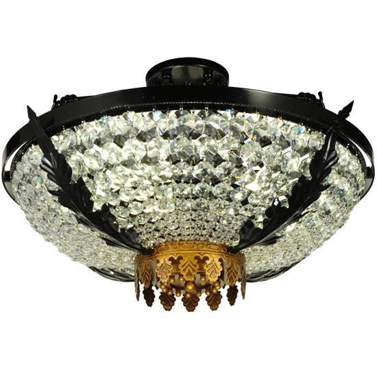 2nd Ave Lighting Chrisanne 24" Wide Crystal Flushmount in Glossy Black Finish