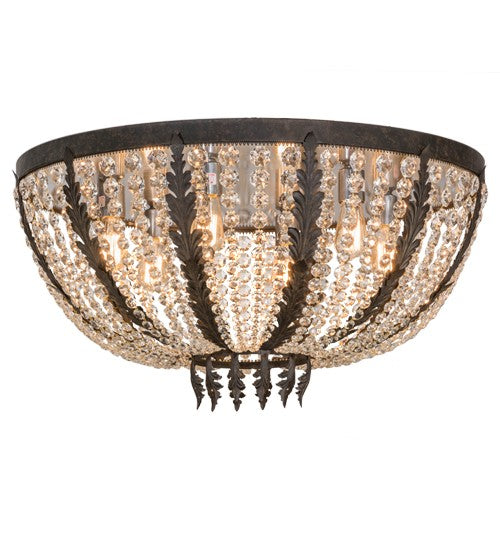 2nd Ave Lighting Chrisanne 32" Crystal Flushmount in Chestnut Finish