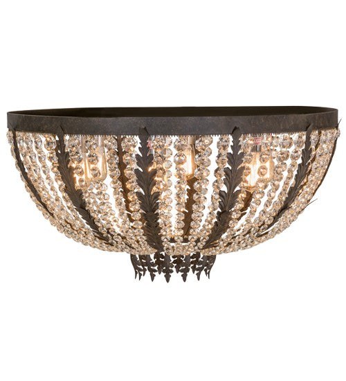 2nd Ave Lighting Chrisanne 32" Crystal Flushmount in Chestnut Finish