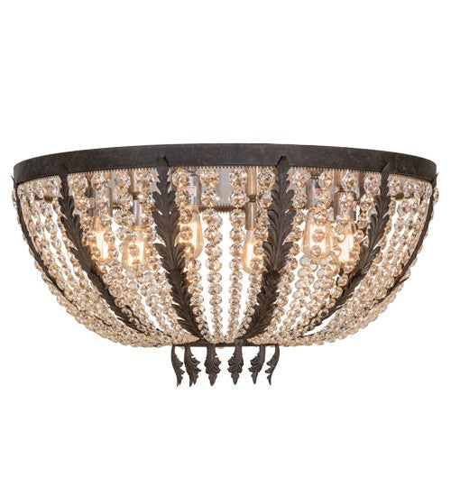 2nd Ave Lighting Chrisanne 32" Crystal Flushmount in Chestnut Finish