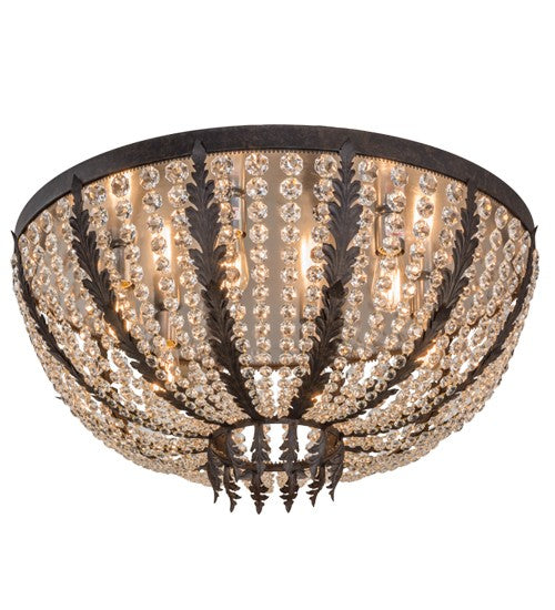 2nd Ave Lighting Chrisanne 32" Crystal Flushmount in Chestnut Finish