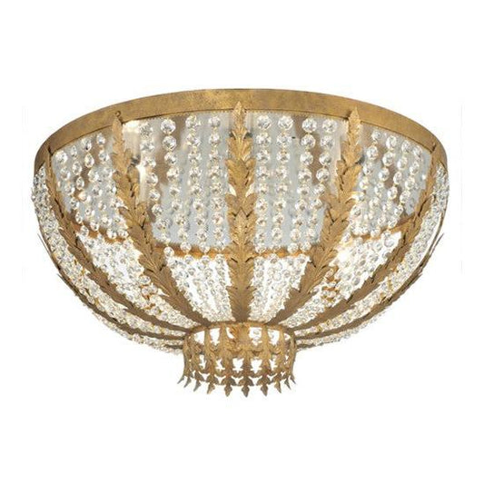 2nd Ave Lighting Chrisanne 32" Wide Crystal Flushmount in Pompeii Gold