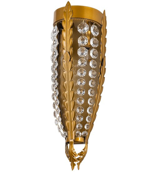 2nd Ave Lighting Chrisanne 6" Wide Crystal LED Wall Sconce in Transparent Gold Over Nickel Finish