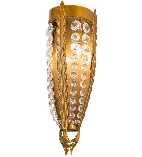 2nd Ave Lighting Chrisanne 6" Wide Crystal LED Wall Sconce in Transparent Gold Over Nickel Finish