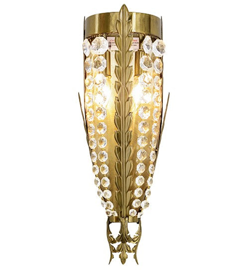 2nd Ave Lighting Chrisanne 7" Wide Crystal Wall Sconce in Transparent Gold