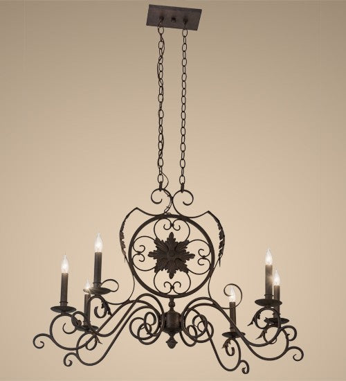 2nd Ave Lighting Christabel 36" Long 6 LT Oblong Chandelier in Cajun Spice Finish