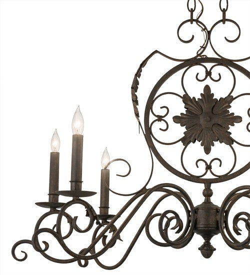 2nd Ave Lighting Christabel 36" Long 6 LT Oblong Chandelier in Cajun Spice Finish