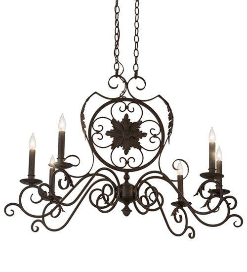 2nd Ave Lighting Christabel 36" Long 6 LT Oblong Chandelier in Cajun Spice Finish