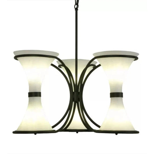 2nd Ave Lighting Chronos 30" 3-Light E12 Base Statuario Idalight Blackwash Chandelier